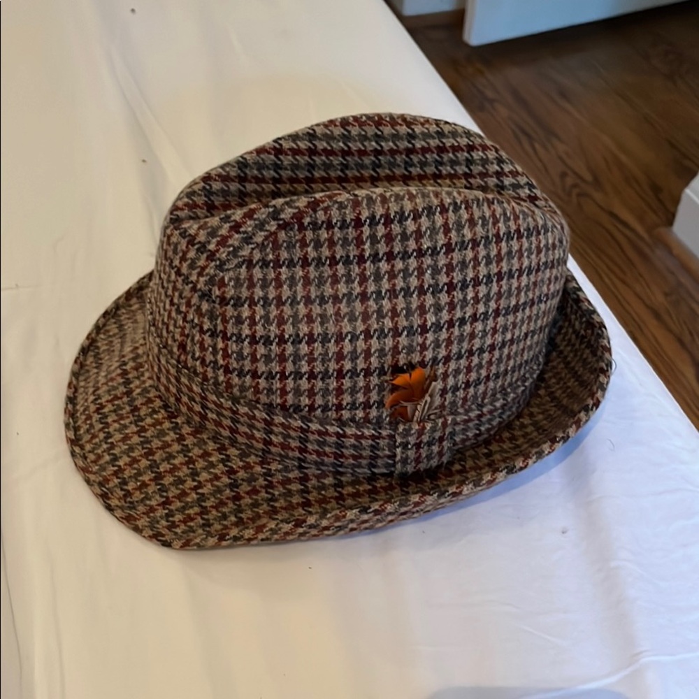 Vintage Houndstooth Fedora